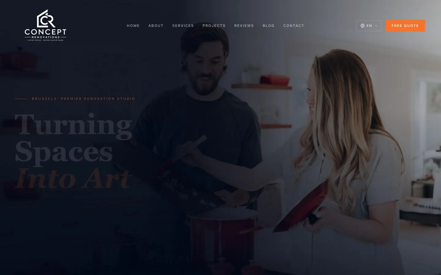 Concept Renovations website on desktop
